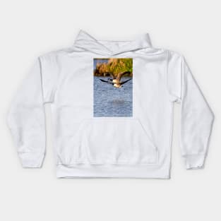 Canada Geese in flight Kids Hoodie